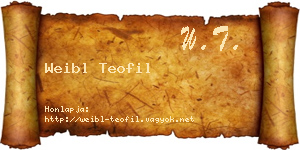 Weibl Teofil névjegykártya